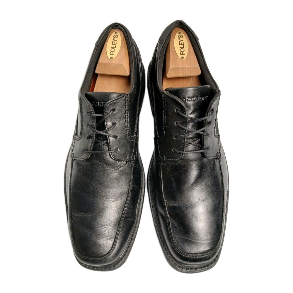 Rockport Oxford Black Leather‎ Businessman Dress Shoes 10.5 #1489